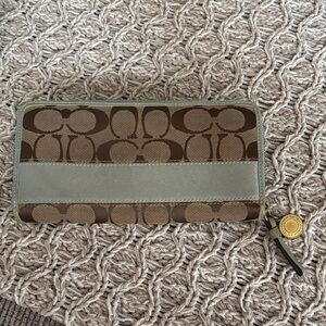 Coach long zip around wallet